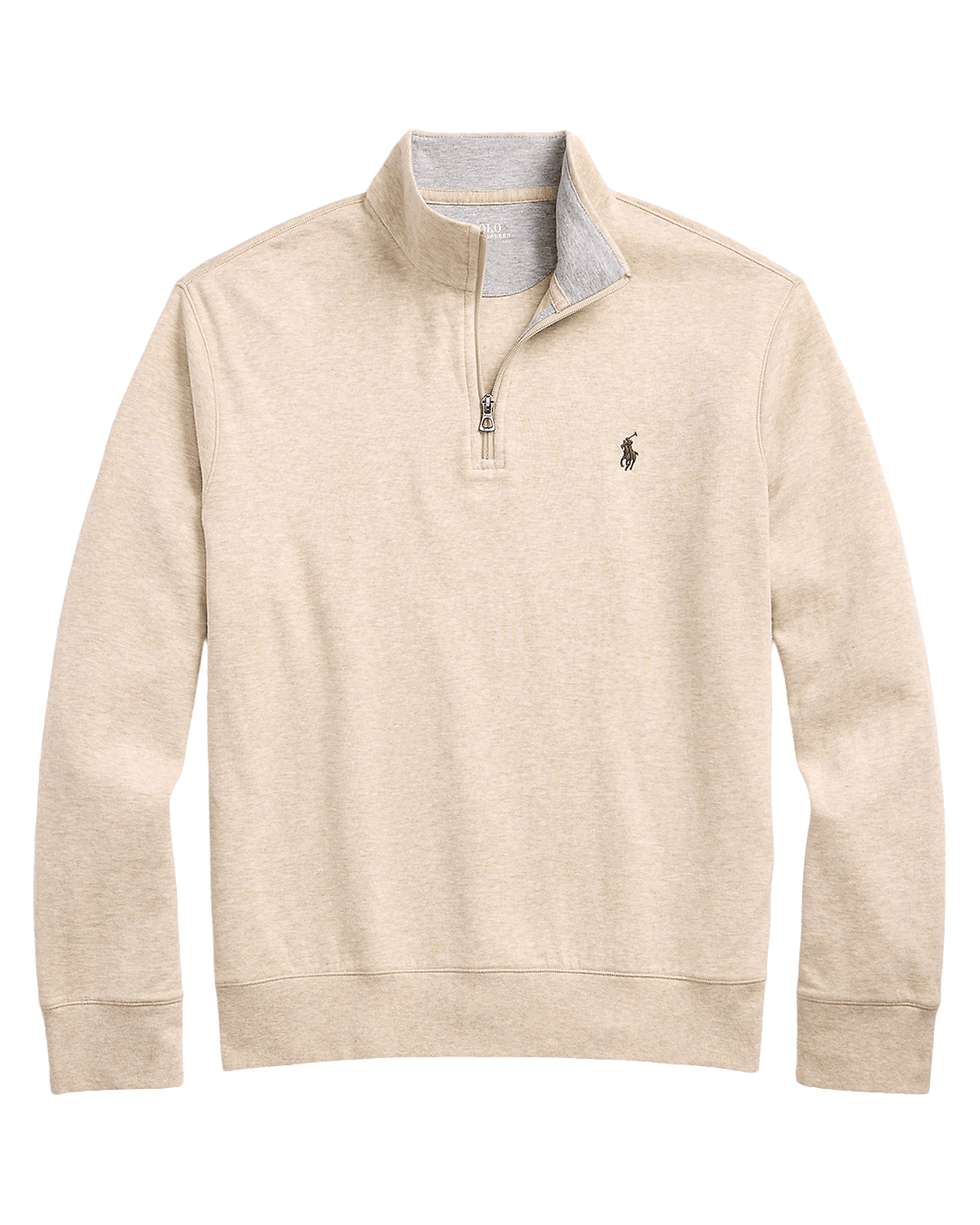 Polo Ralph Lauren Grey Luxury Jersey Quarter-Zip Pullover
