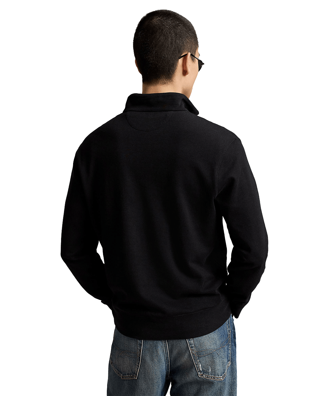 Polo Ralph Lauren Black Luxury Jersey Quarter-Zip Jumper