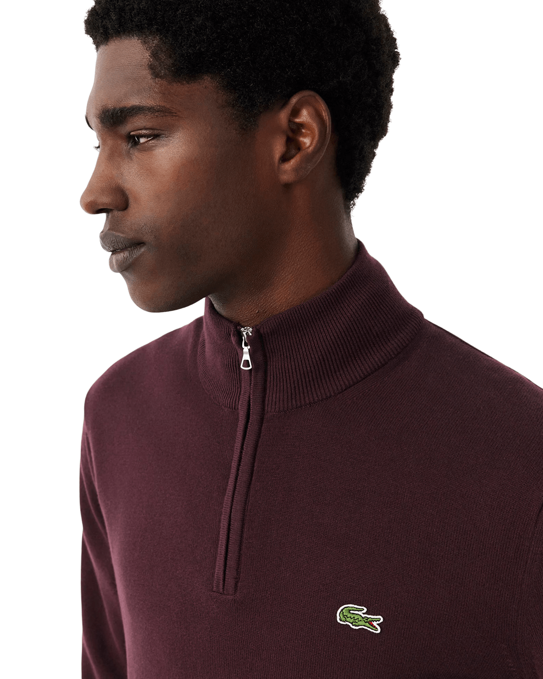 Lacoste Burgundy Cotton Sweater