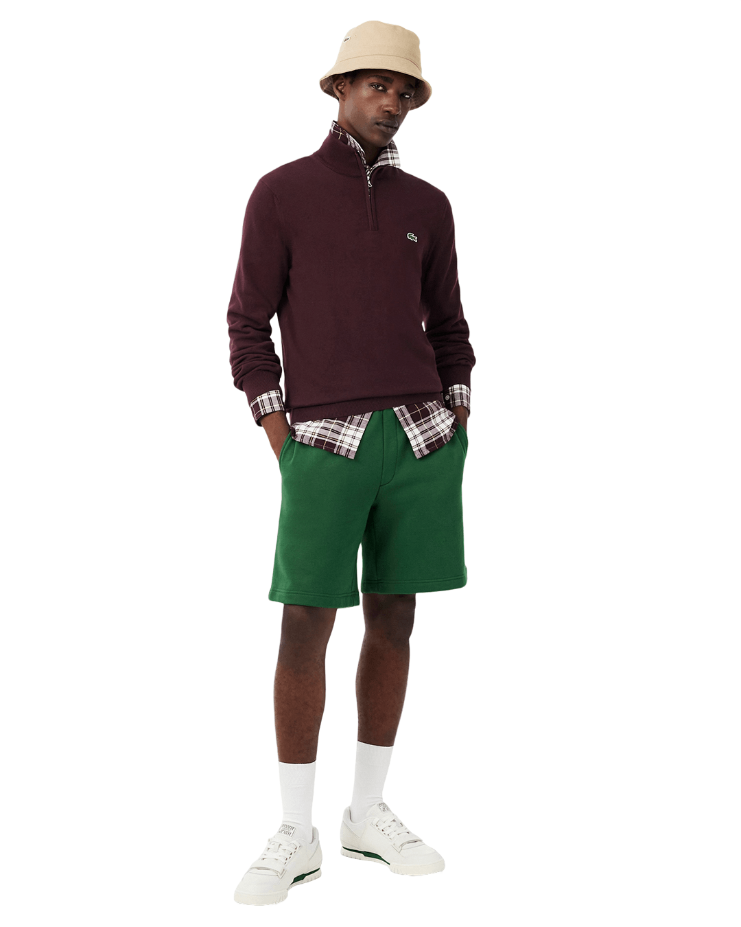 Lacoste Burgundy Cotton Sweater