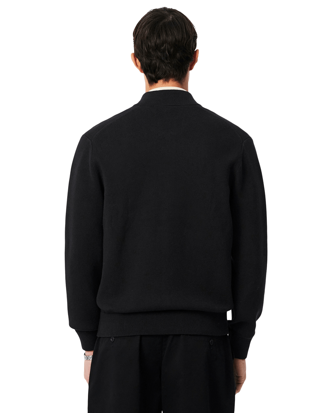 Lacoste Black Cotton and Wool Sweater
