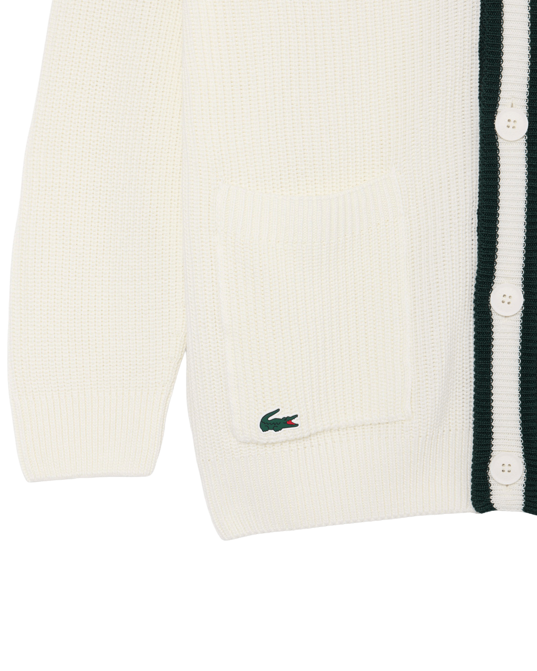 Lacoste Off-White and Green Sweater