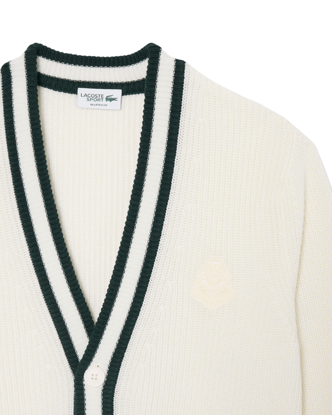 Lacoste Off-White and Green Sweater