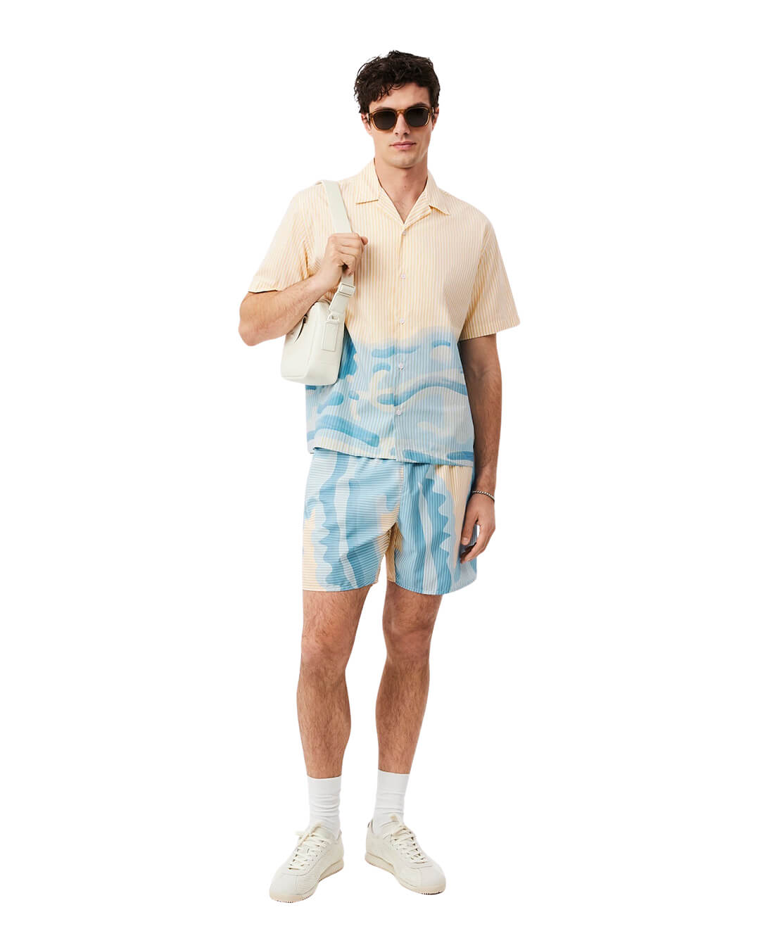 Lacoste Men'S Ss Graphic Hawaiian Shirt Multicoloured Shirt
