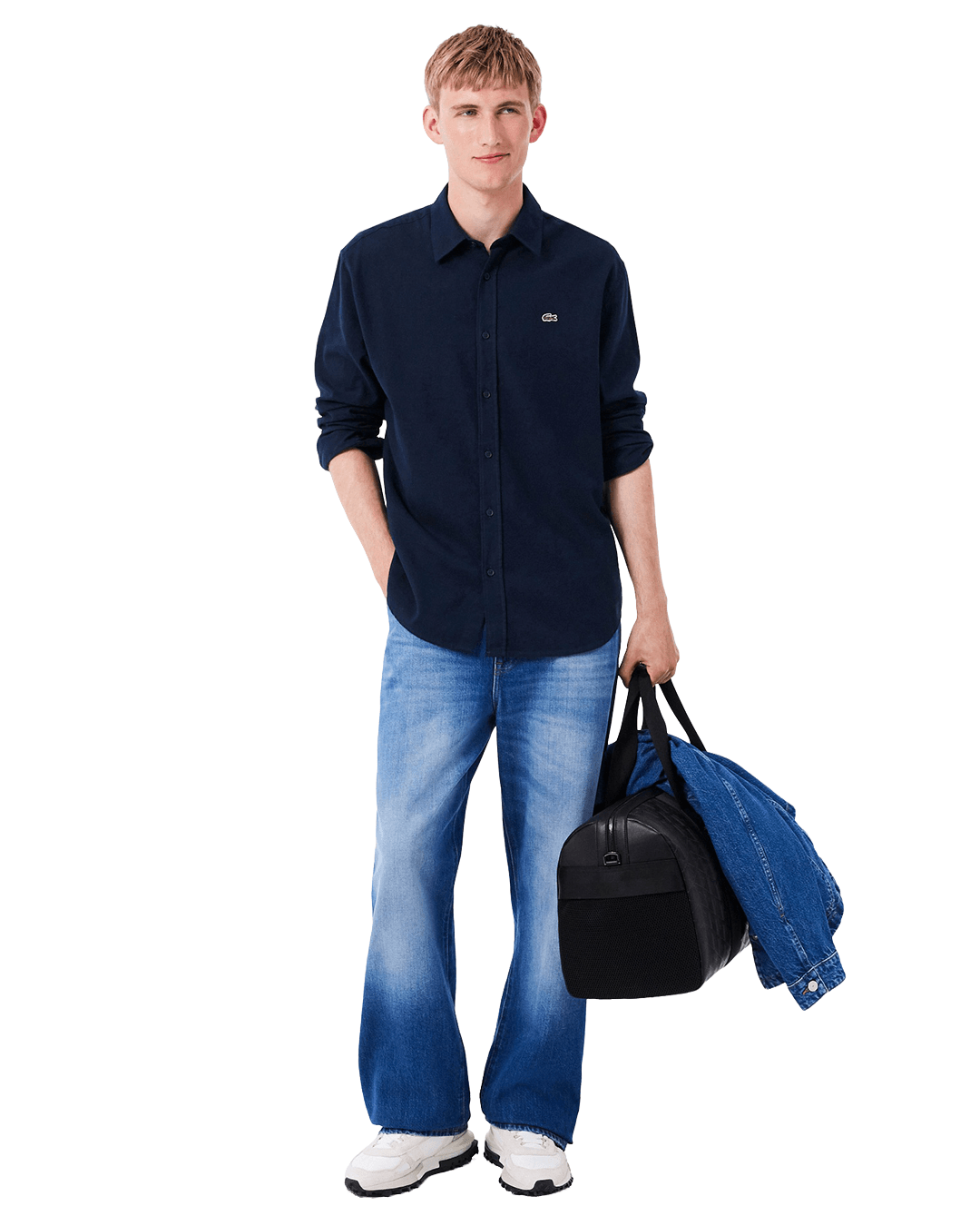 Lacoste Navy Blue Woven Shirt