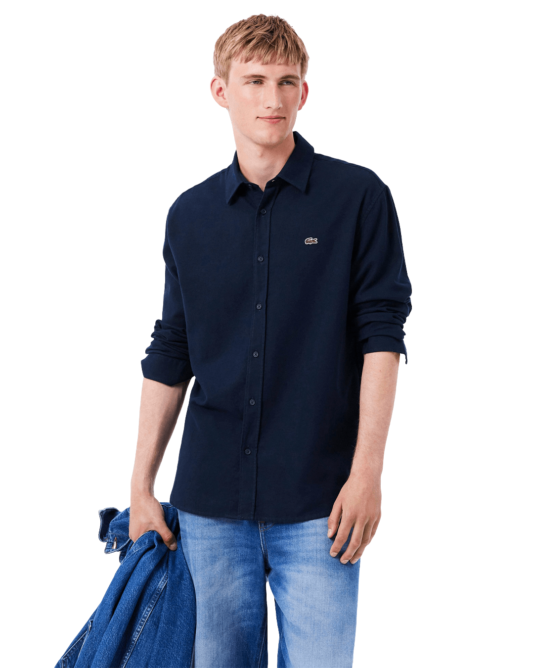 Lacoste Navy Blue Woven Shirt