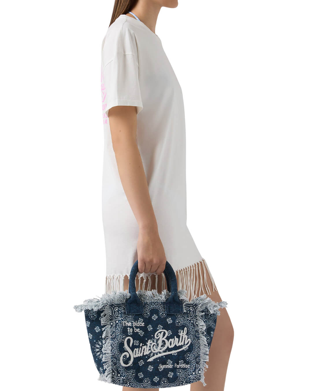 MC2 Colette Hand Bag With Strap Bandanna Round Den Emb 09488l