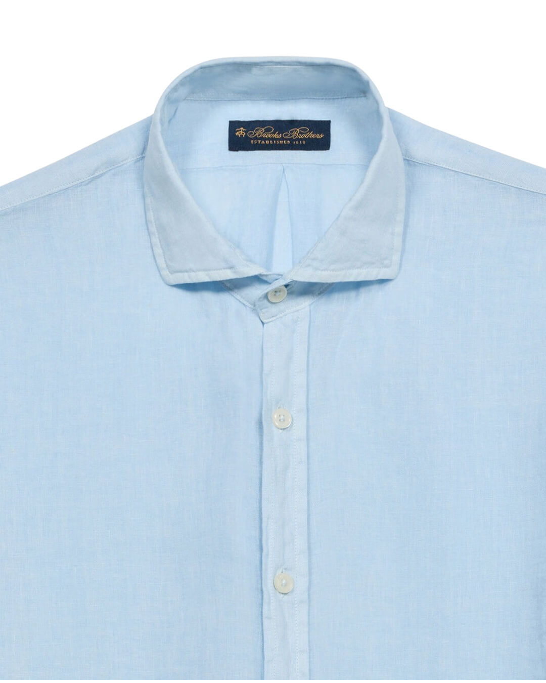 Brooks Brothers Sky Spread Collar Shirt Plain Linen