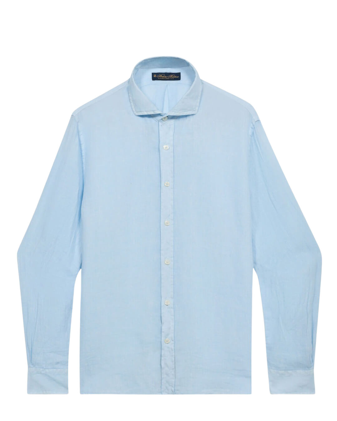 Brooks Brothers Sky Spread Collar Shirt Plain Linen