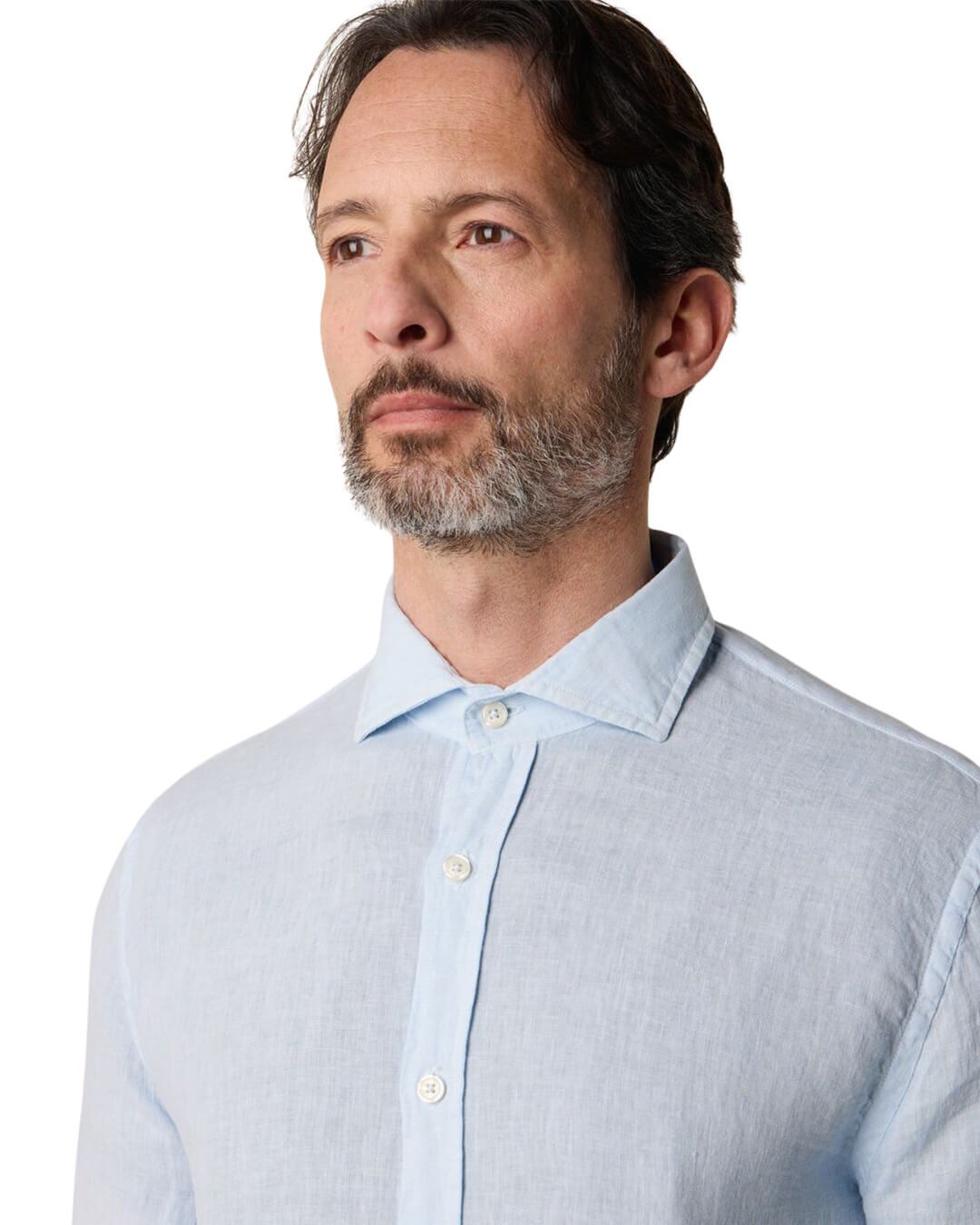 Brooks Brothers Sky Spread Collar Shirt Plain Linen