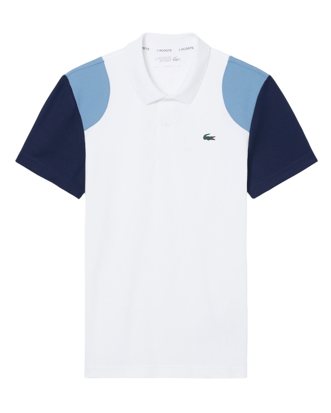 Lacoste White, Blue and Navy Polo Shirt