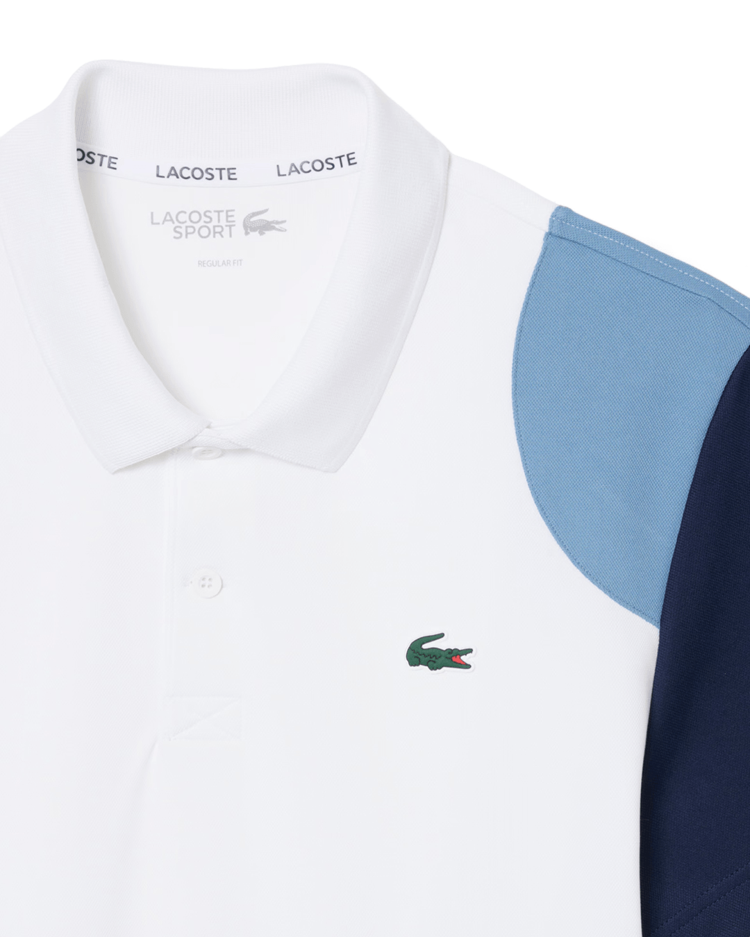 Lacoste White, Blue and Navy Polo Shirt