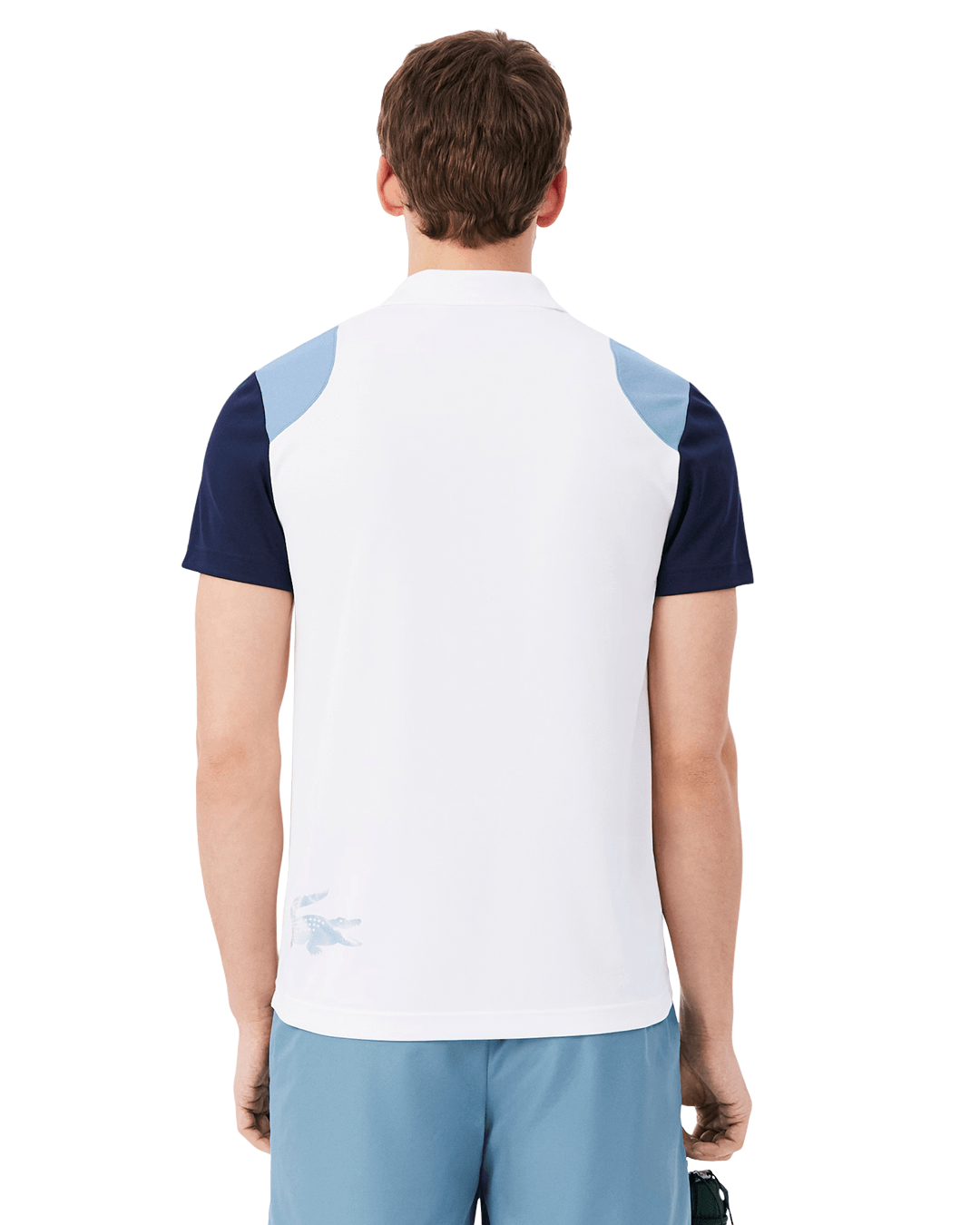Lacoste White, Blue and Navy Polo Shirt