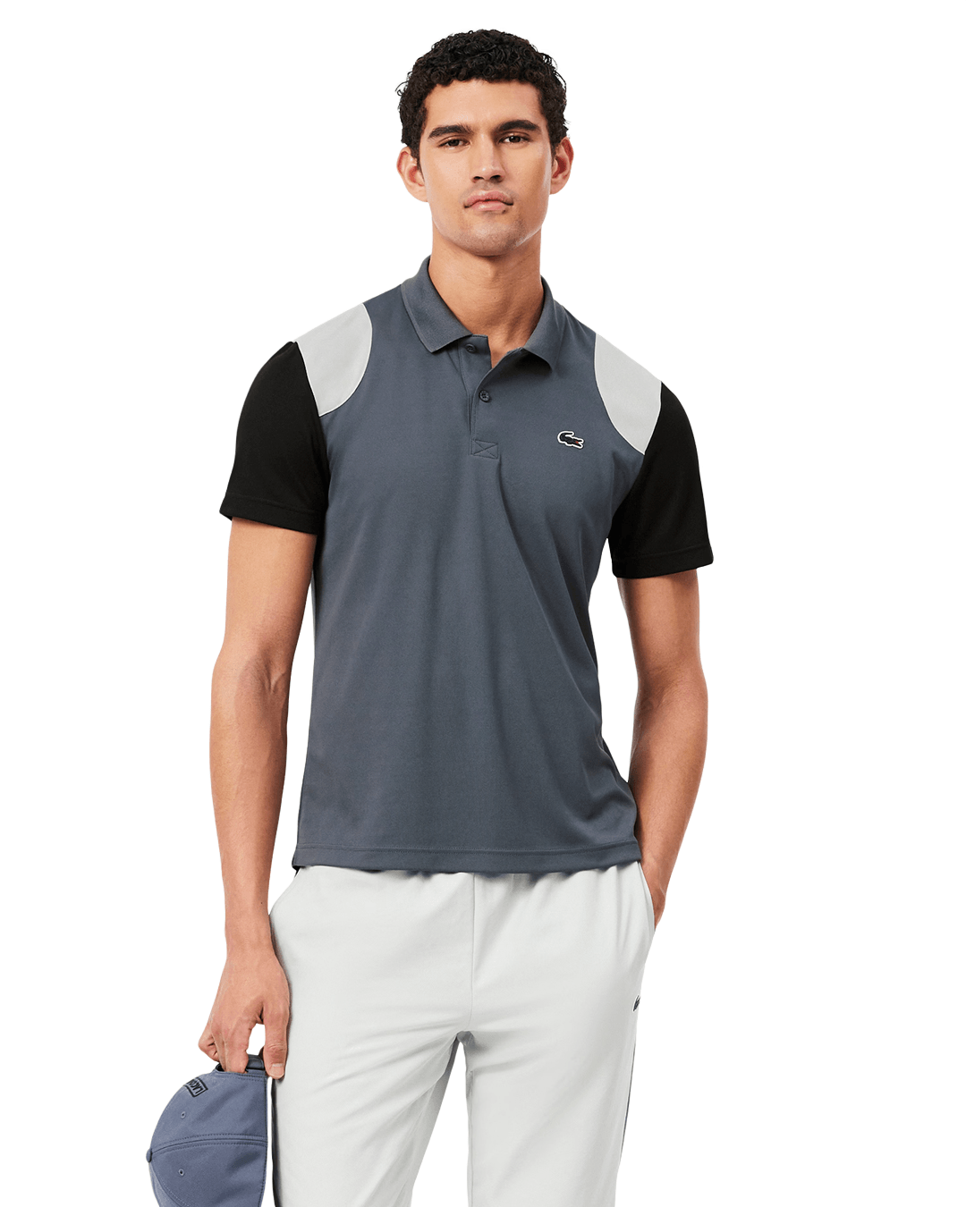 Lacoste Purple, Sky Blue and Black Polo Shirt