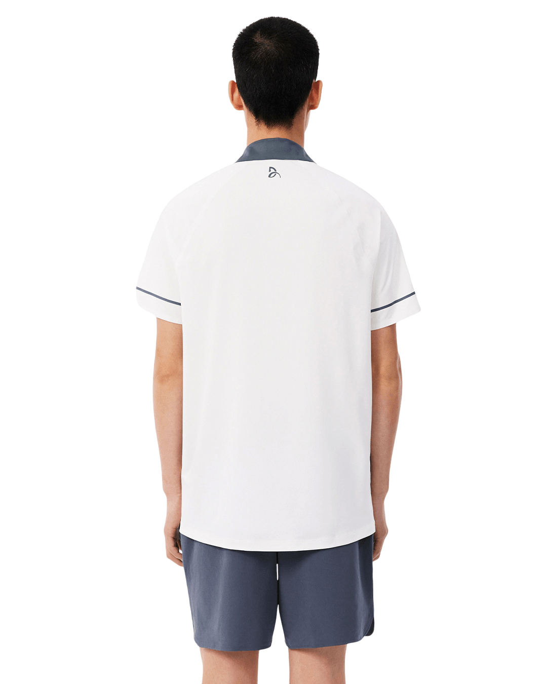 Lacoste Off-White and Purple Polo Shirt