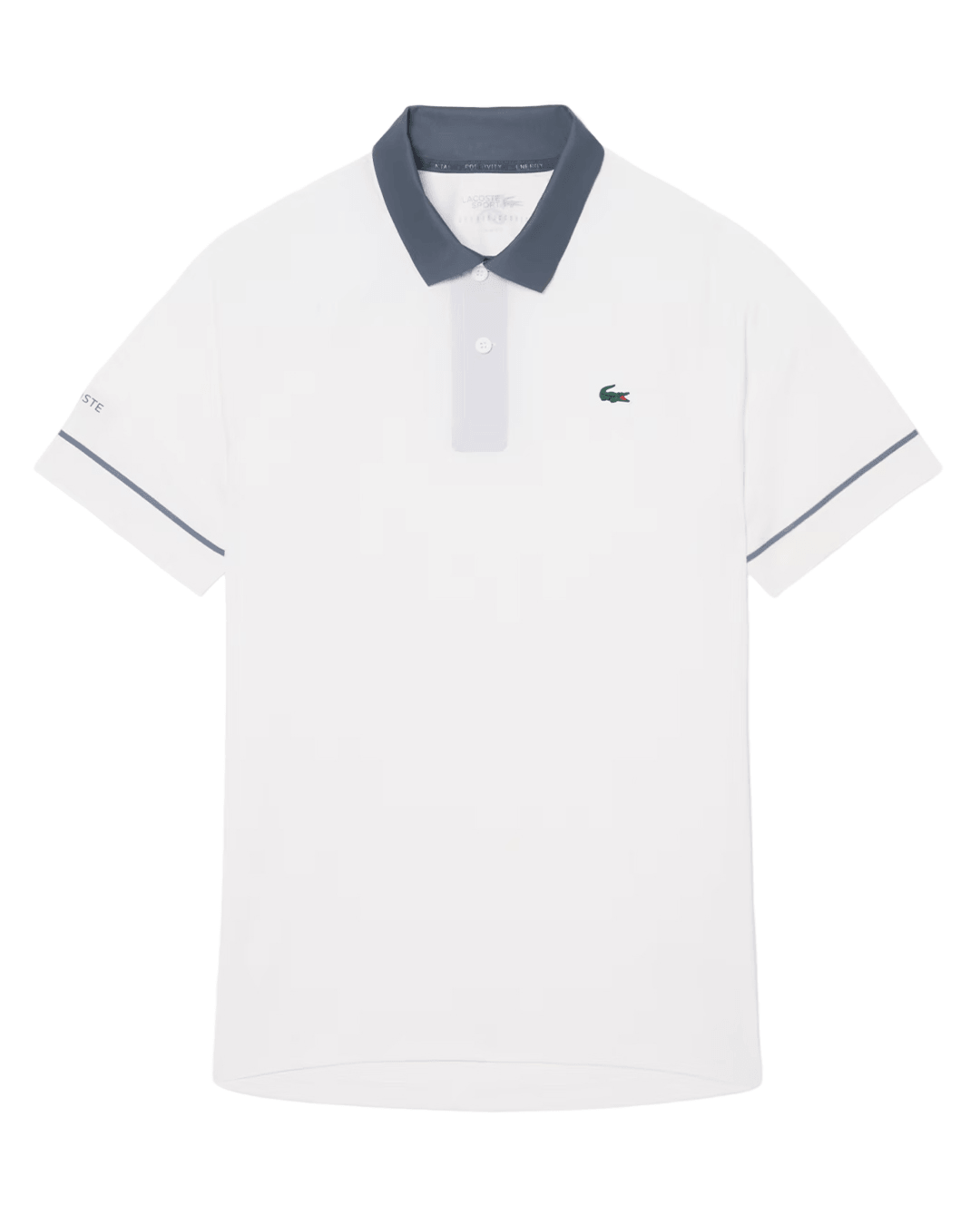 Lacoste Off-White and Purple Polo Shirt