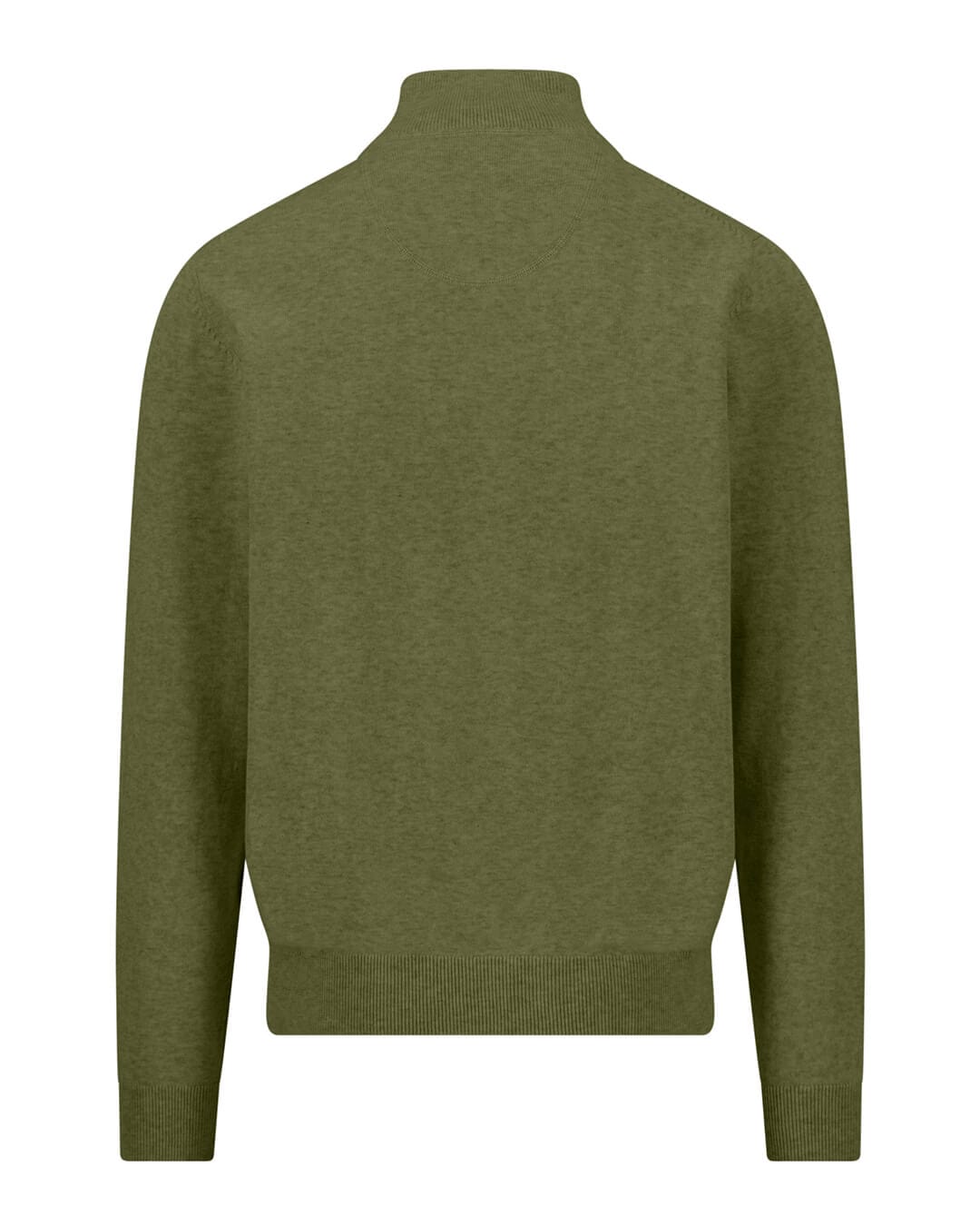 Fynch-Hatton Jumpers Fynch-Hatton Moss Green Superfine Half-Zip Jumper