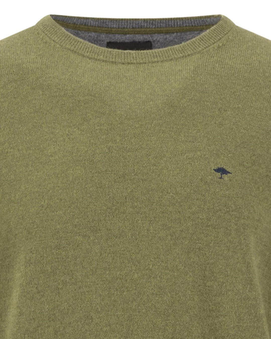 Fynch-Hatton Jumpers Fynch-Hatton Moss Green Merino Cashmere Crew Neck Jumper