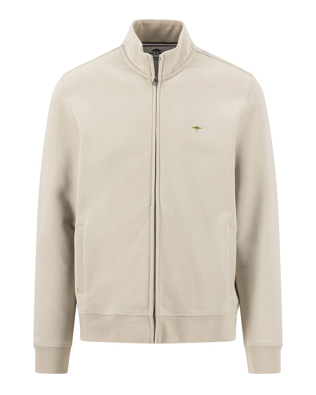 Fynch-Hatton Jumpers Fynch-Hatton Terracotta Stand-Up Collar Sweat Cardigan