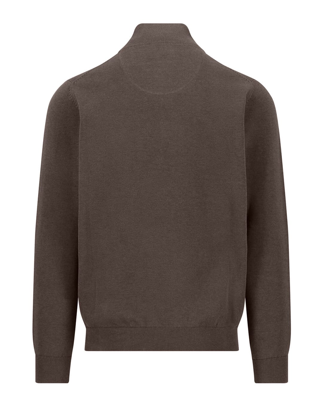 Fynch-Hatton Jumpers Fynch-Hatton Chocolate Brown Superfine Half-Zip Jumper