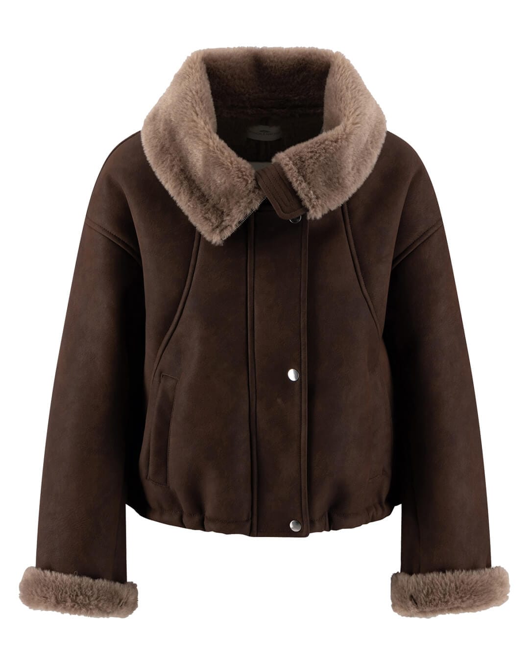 Fynch-Hatton Jackets Fynch-Hatton Espresso Brown Aviator Biker Jacket