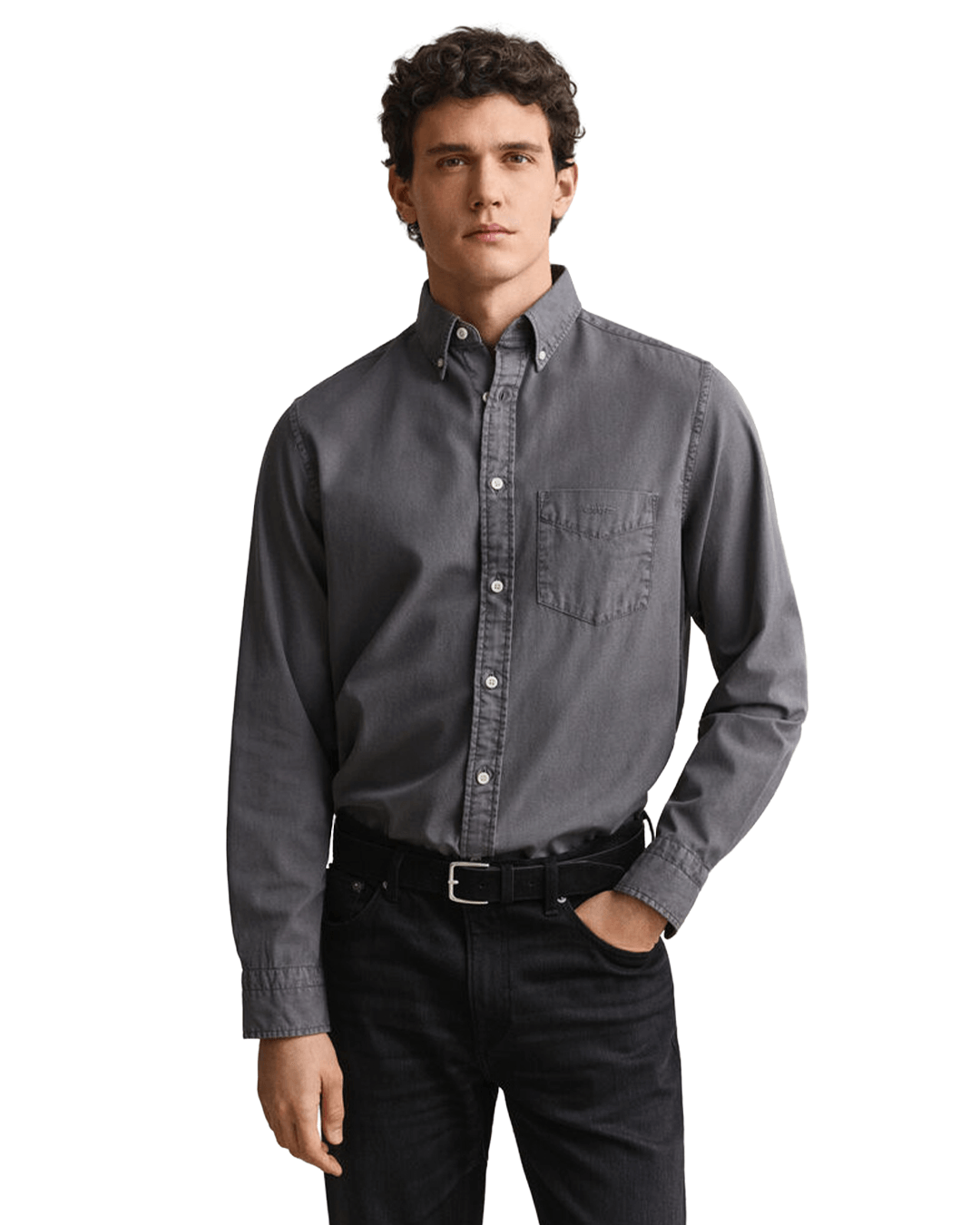 Gant Grey Gant Regular Fit Twill Shirt G035 Dusky Anthracite