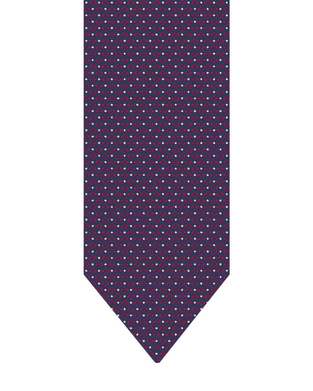 Gagliardi Navy Oval Links Printed Italian Silk Tie