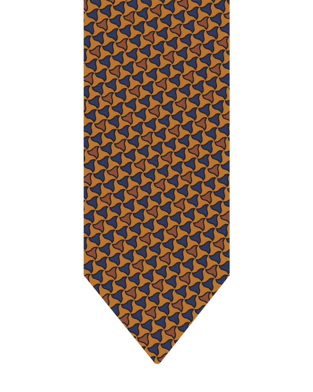 Gagliardi Gold Printed Cones Italian Silk Tie