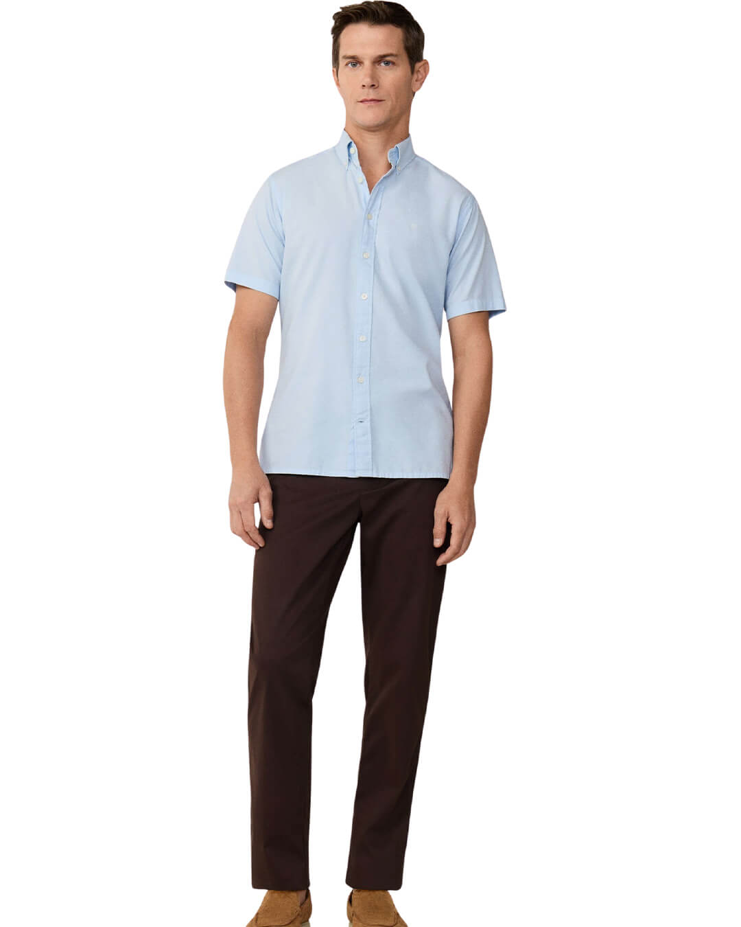 Hackett Ess Gmt Dyed Oxf Ssblue Shirt