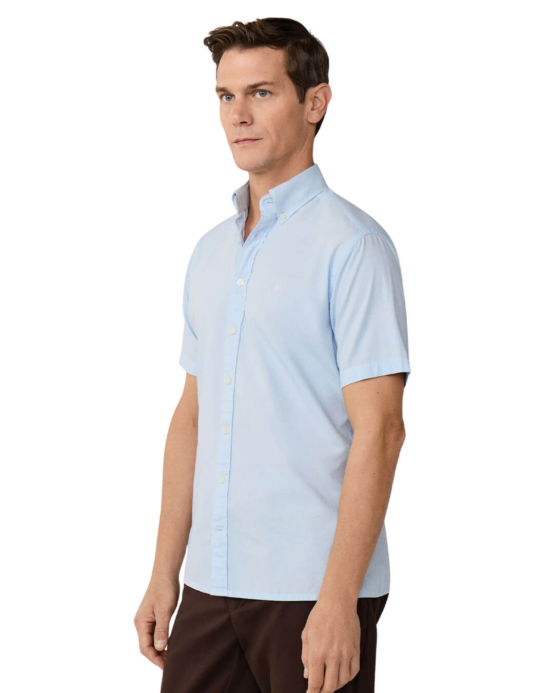 Hackett Ess Gmt Dyed Oxf Ssblue Shirt