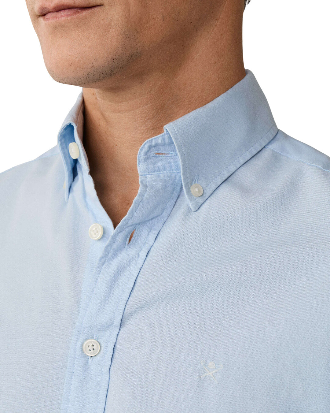 Hackett Ess Gmt Dyed Oxf Ssblue Shirt