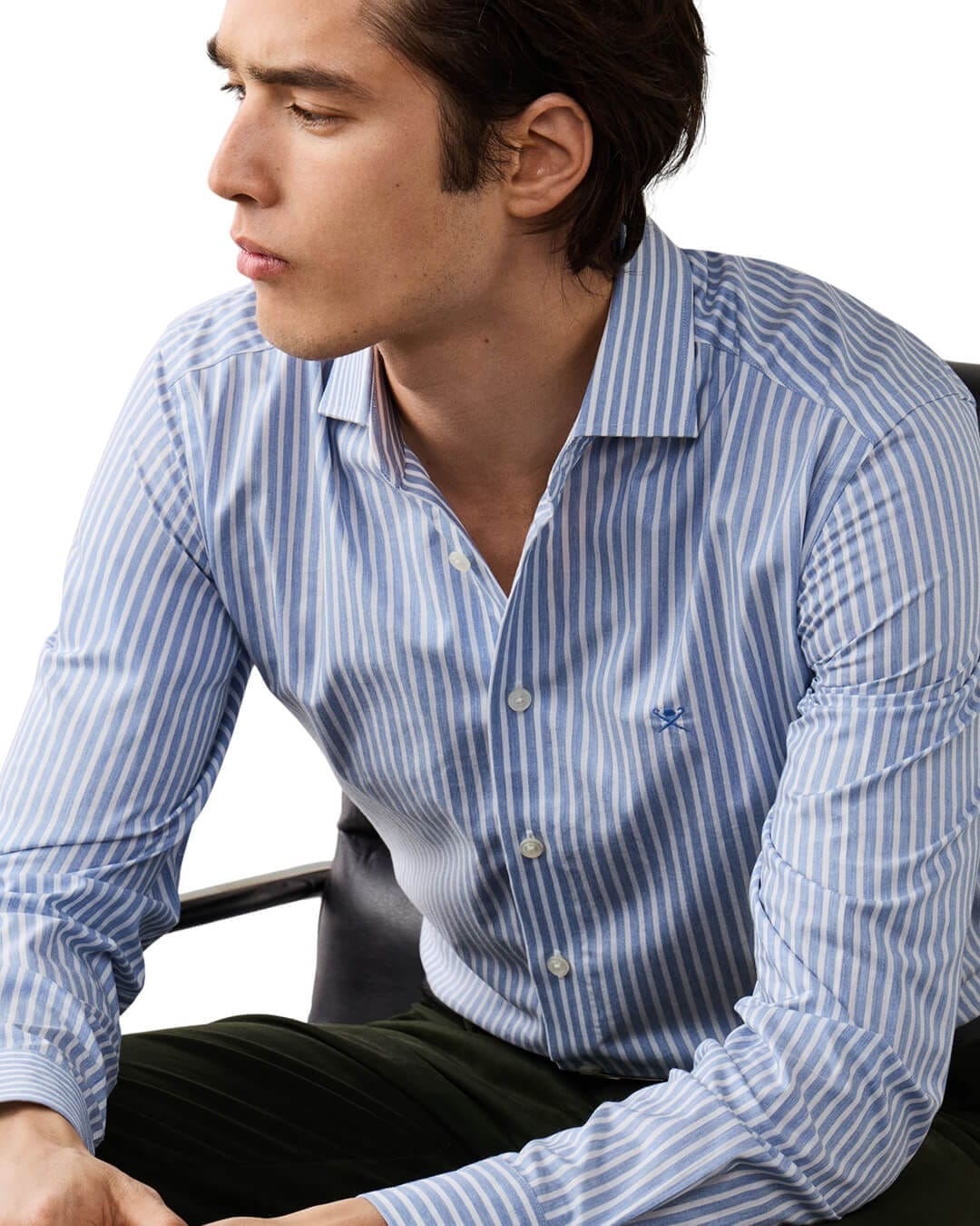 Hackett Shirts Hackett Cabana Stripe Forces Blue H572