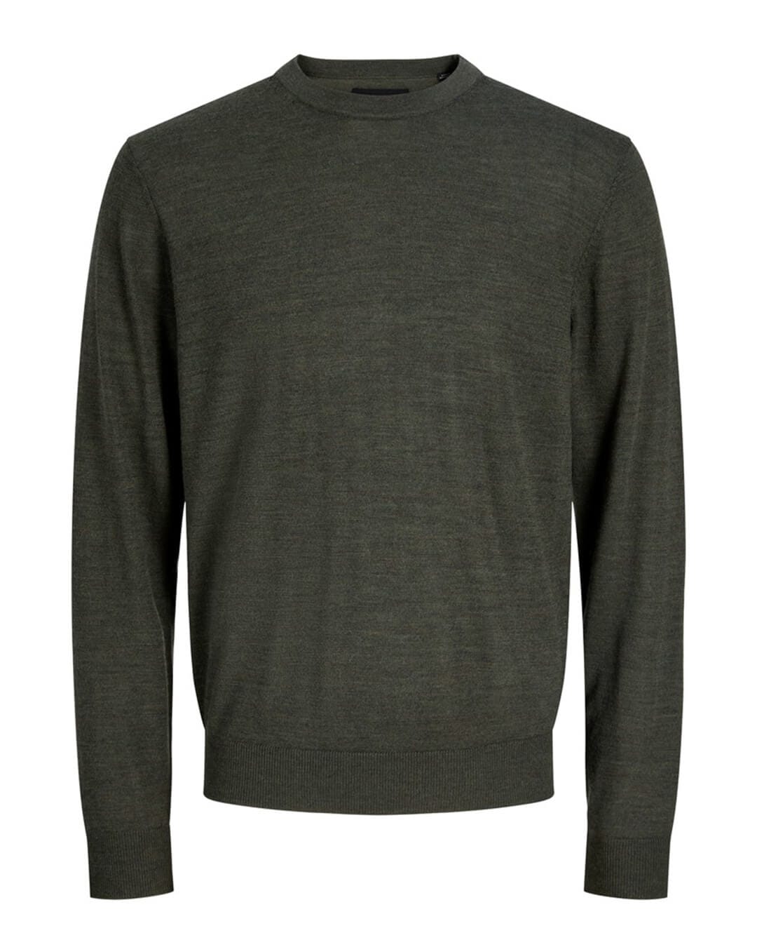 Jack & Jones Jumpers Jack & Jones Green Merino Knit Crew Neck Jumper