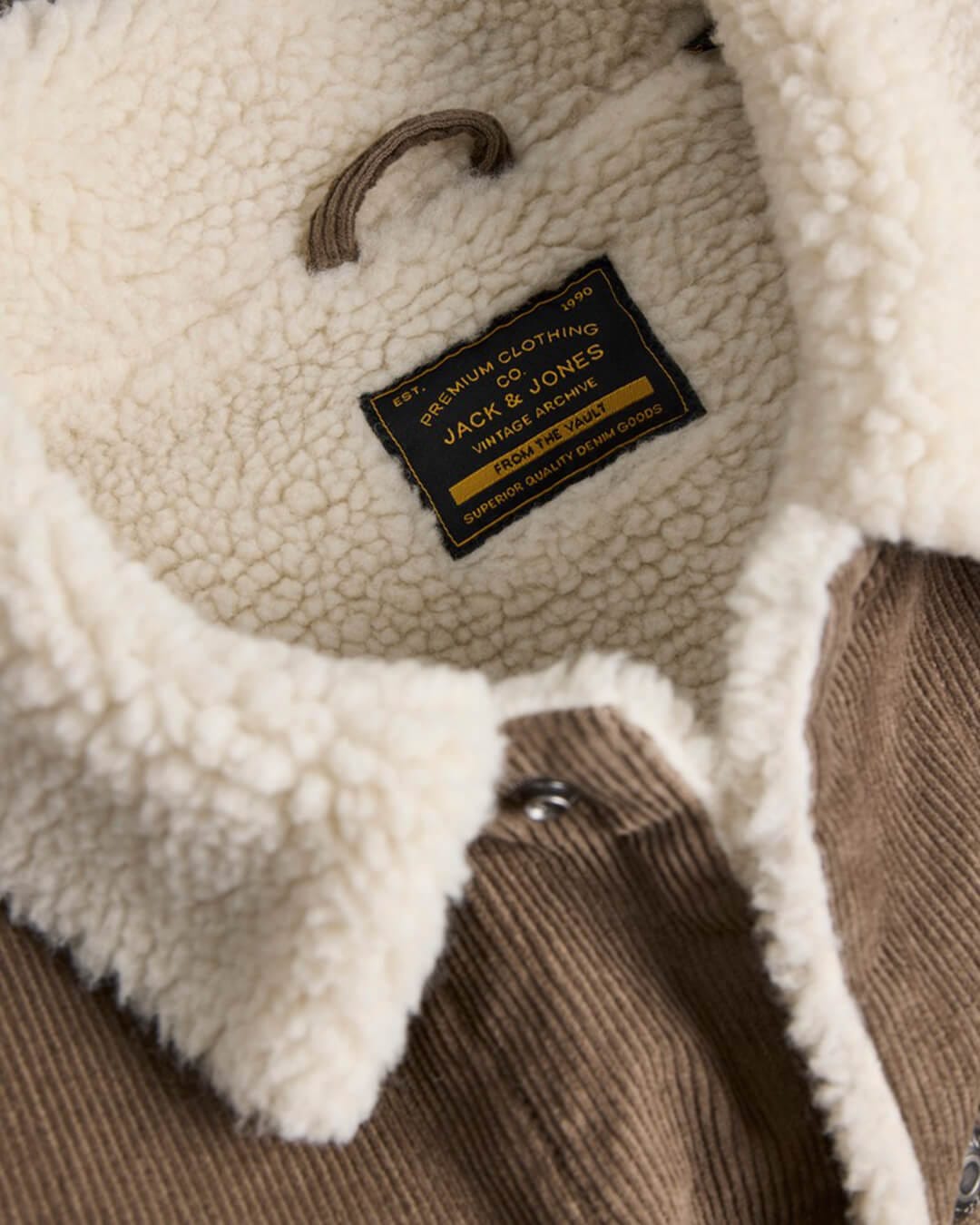 Jack & Jones Outerwear Jack & Jones Grey Connor Corduroy Trucker Jacket