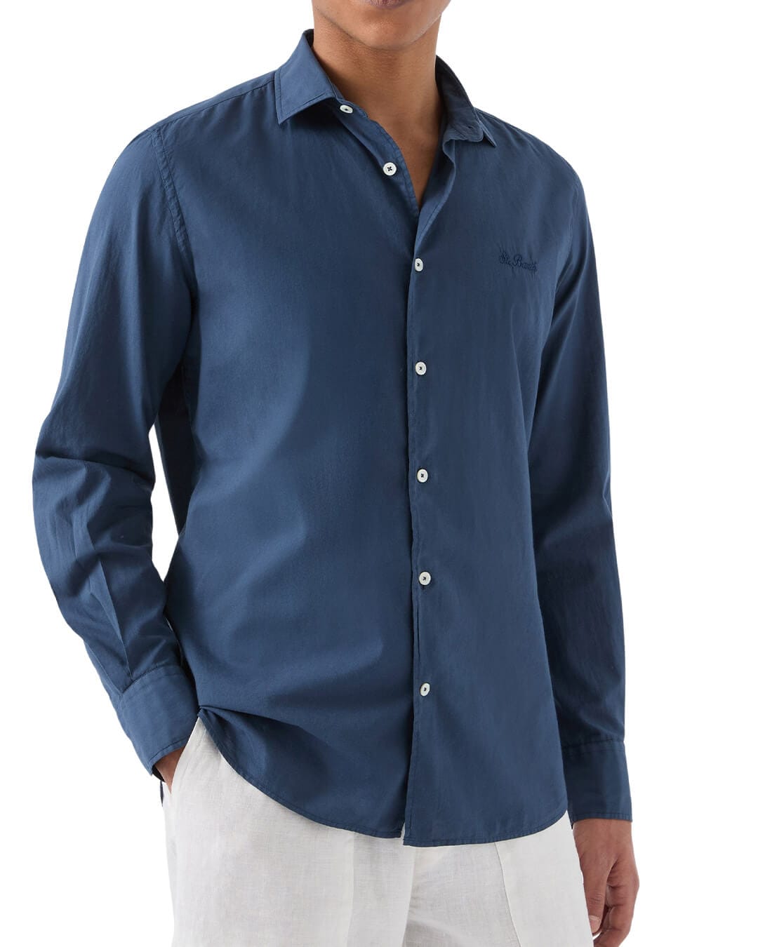 MC2 Saint Barth Shirts MC2 CHEMISE ICE COTTON VOILE SHIRT 61 BLUE NAVY