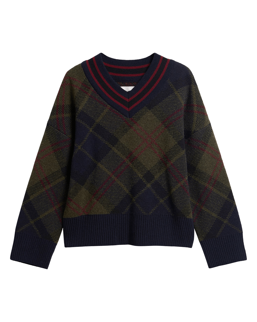 Barbour Jumpers Barbour Green Tartan Shae Knitted Jumper