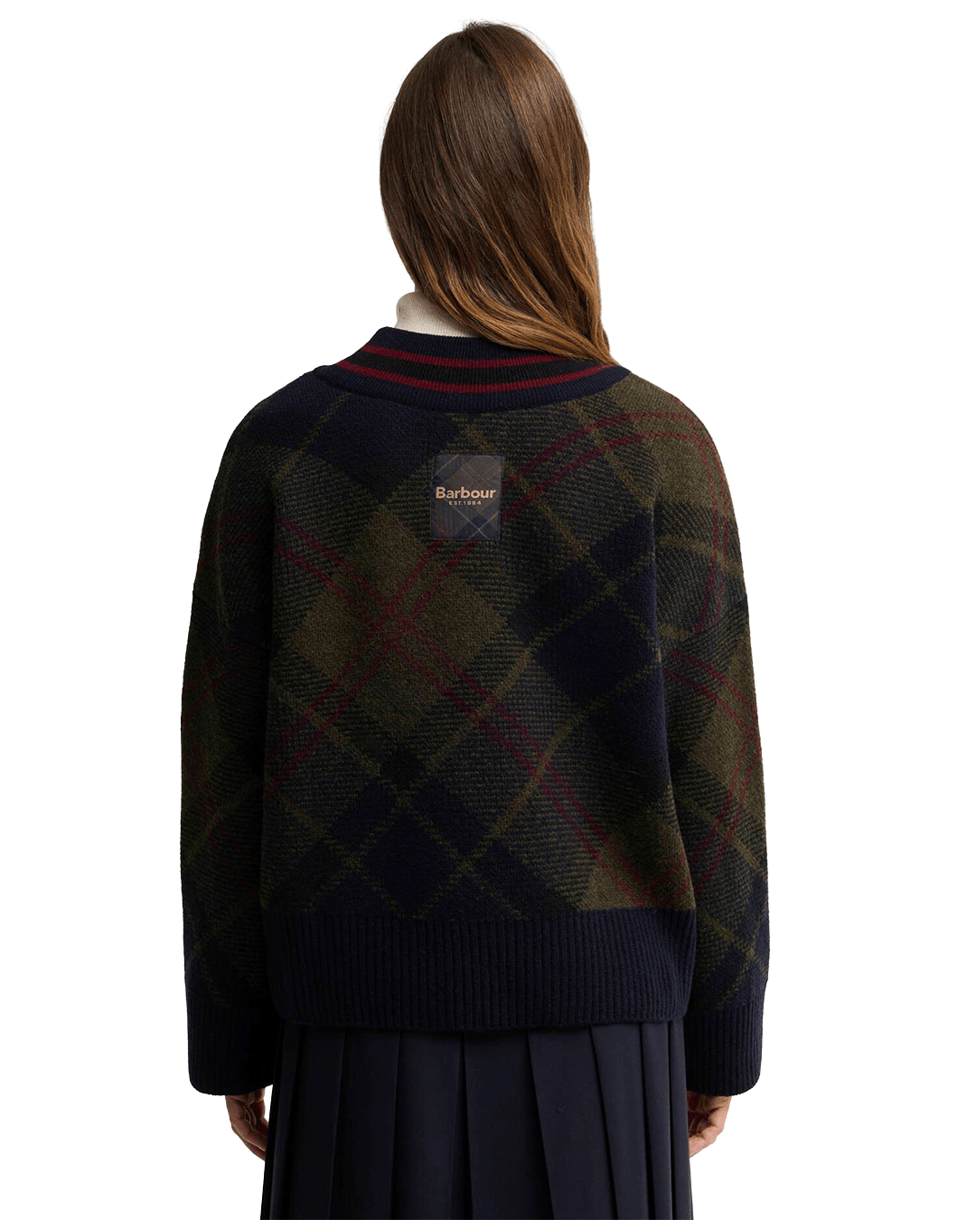 Barbour Jumpers Barbour Green Tartan Shae Knitted Jumper
