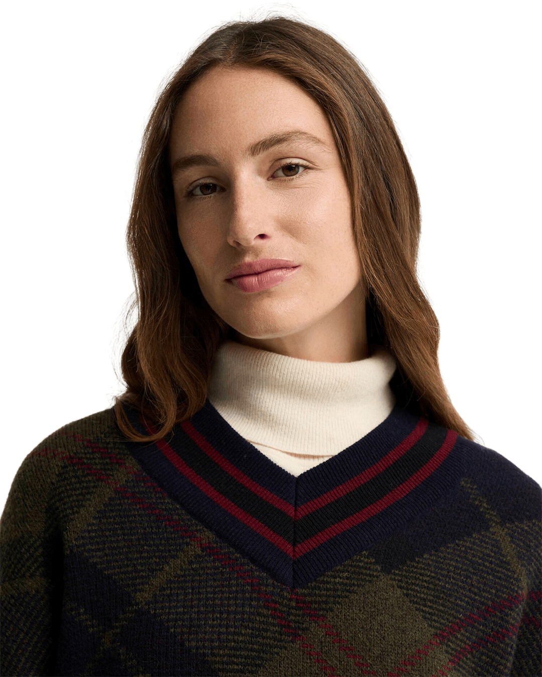 Barbour Jumpers Barbour Green Tartan Shae Knitted Jumper