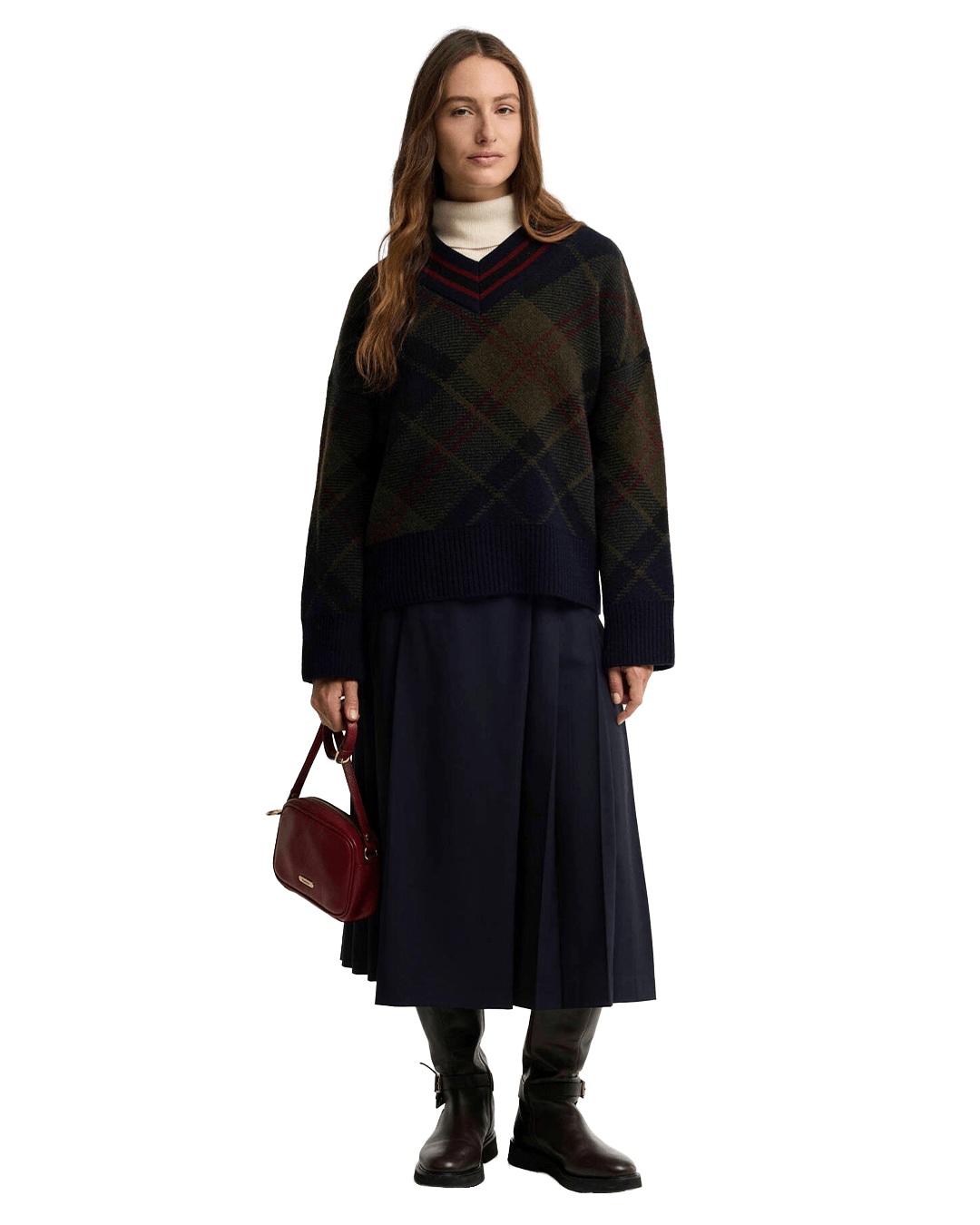 Barbour Jumpers Barbour Green Tartan Shae Knitted Jumper