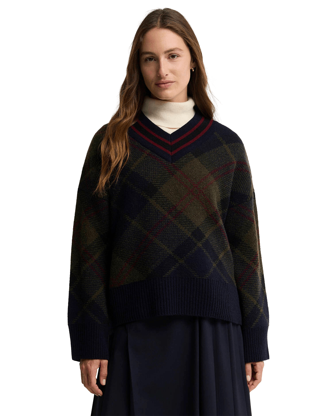 Barbour Jumpers Barbour Green Tartan Shae Knitted Jumper