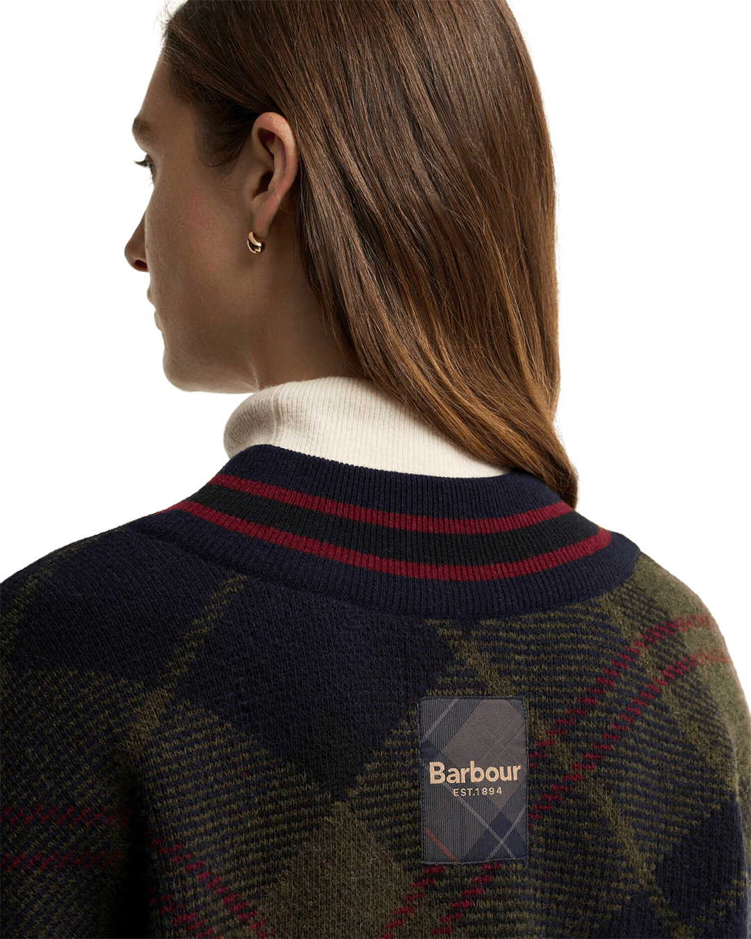 Barbour Jumpers Barbour Green Tartan Shae Knitted Jumper