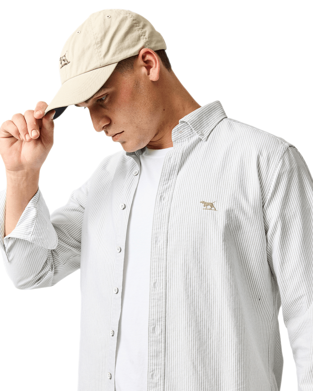 Rodd & Gunn Khaki Lakeside Stripe Oxford Shirt