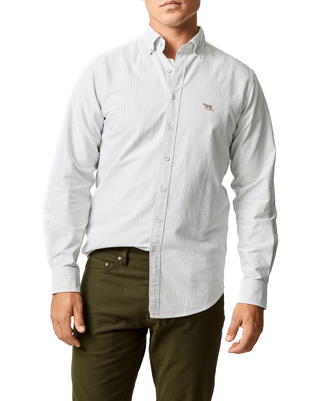 Rodd & Gunn Eucalyptus Green Lakeside Stripe Oxford Shirt