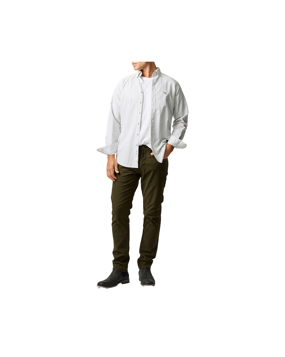 Rodd & Gunn Eucalyptus Green Lakeside Stripe Oxford Shirt
