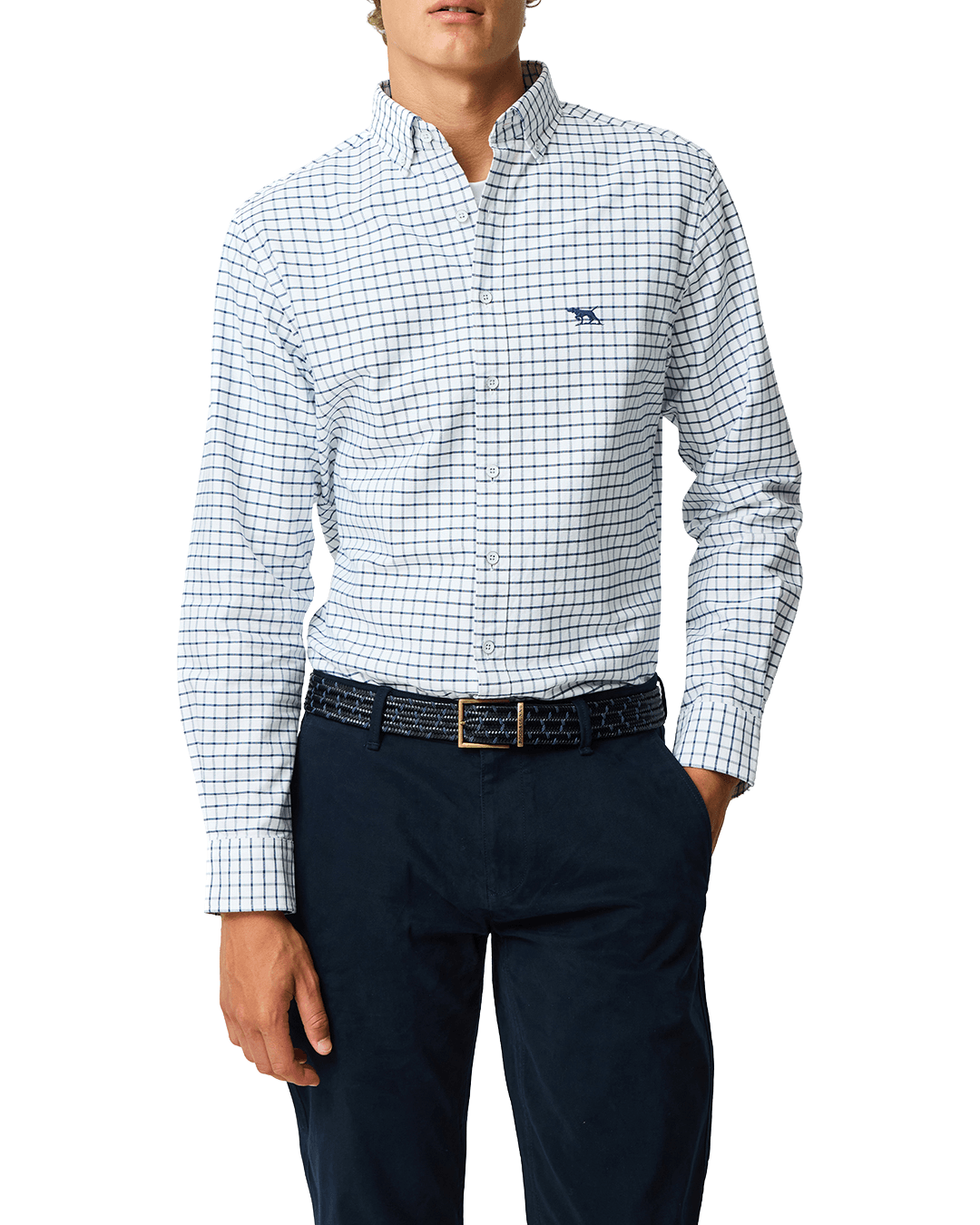 Rodd & Gunn Navy Gunn Check Oxford 3 Shirt