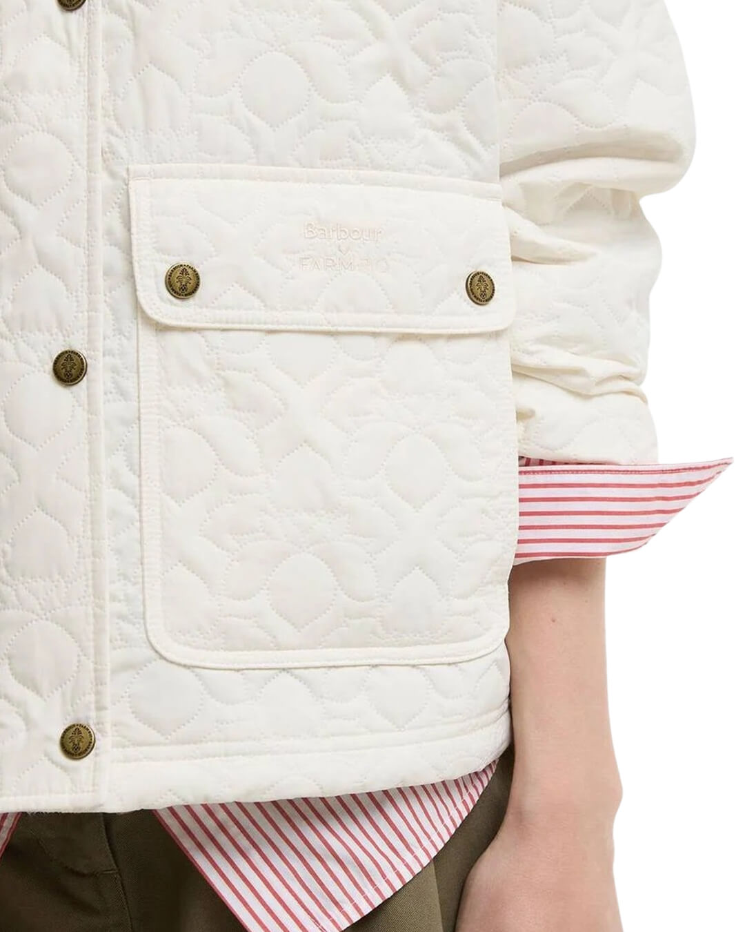 Barbour White Ba X Farm Rio Lotus Quilt Jkt Wh51 White Rose