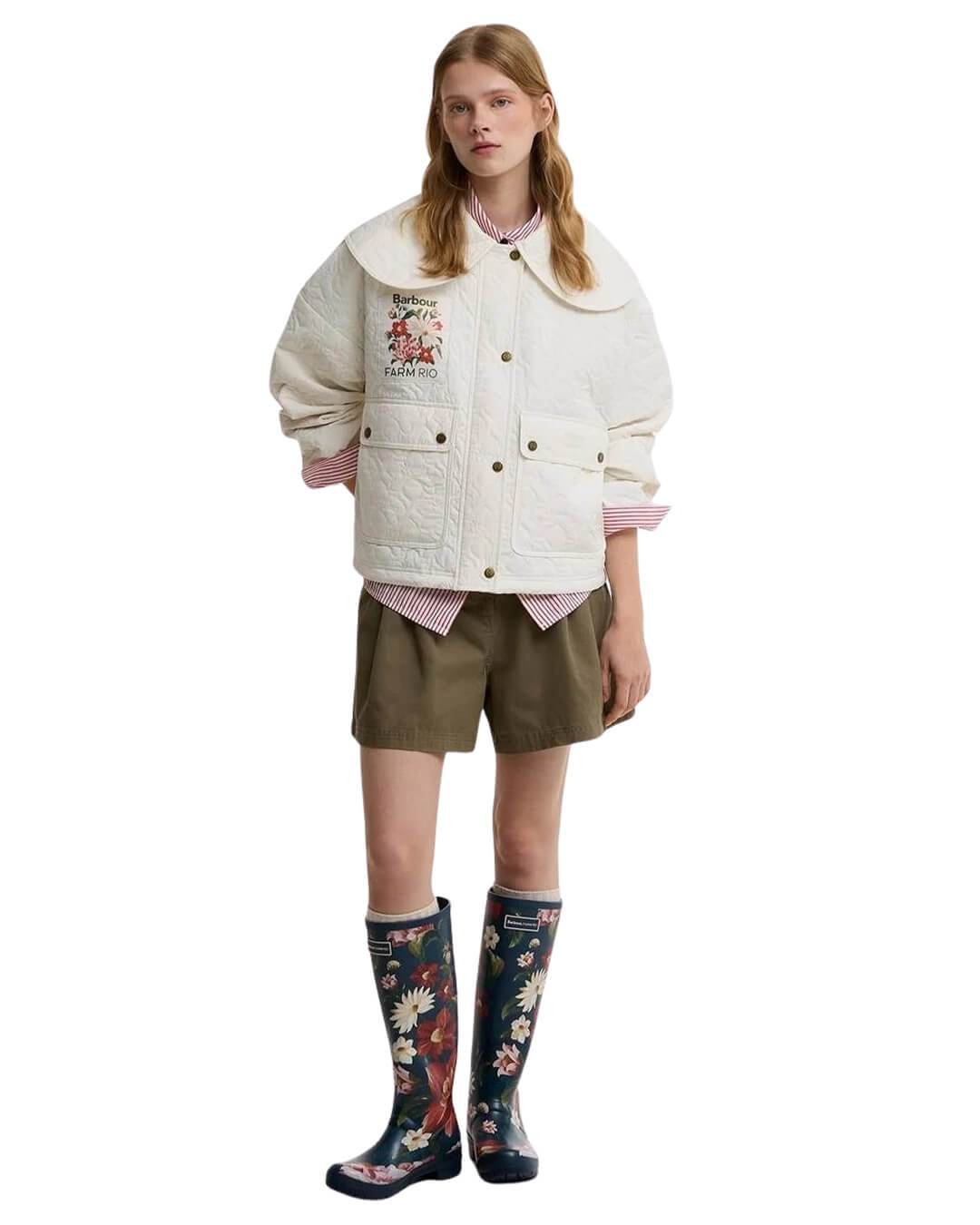 Barbour White Ba X Farm Rio Lotus Quilt Jkt Wh51 White Rose