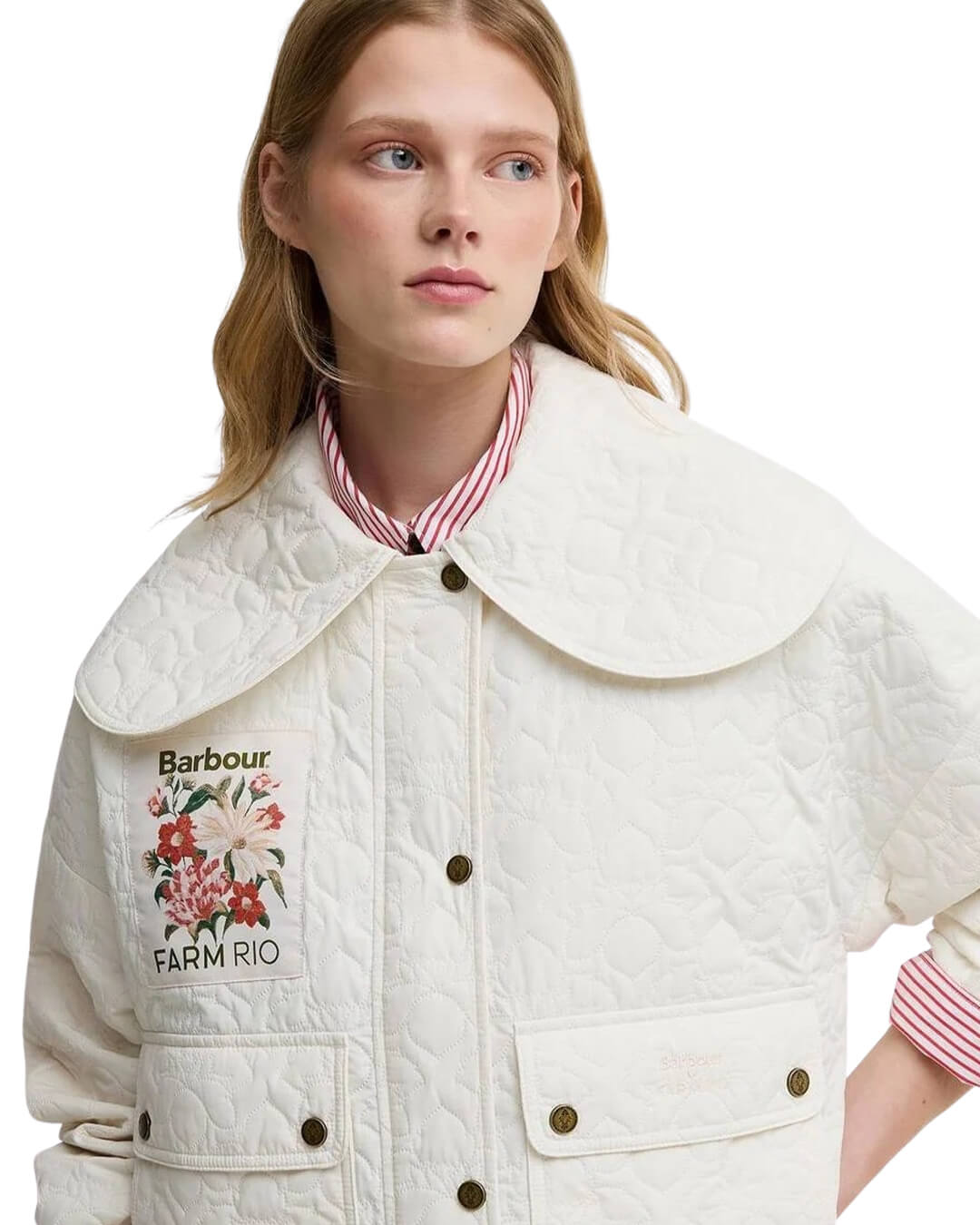 Barbour White Ba X Farm Rio Lotus Quilt Jkt Wh51 White Rose