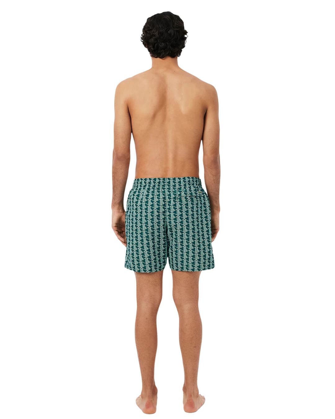 Lacoste Swimwear Lacoste Green Men'S Mid Length Monogram Print Swimwear