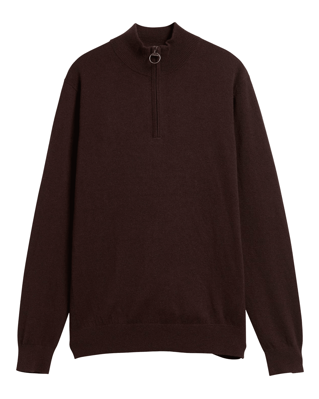 Barbour Jumpers Barbour Brown Ronson Tartan Trim Half-Zip Jumper
